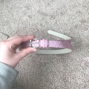 Pink glitter snake skin pattern belt